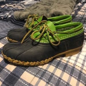 LL Bean Boots Rain Boot Navy Green